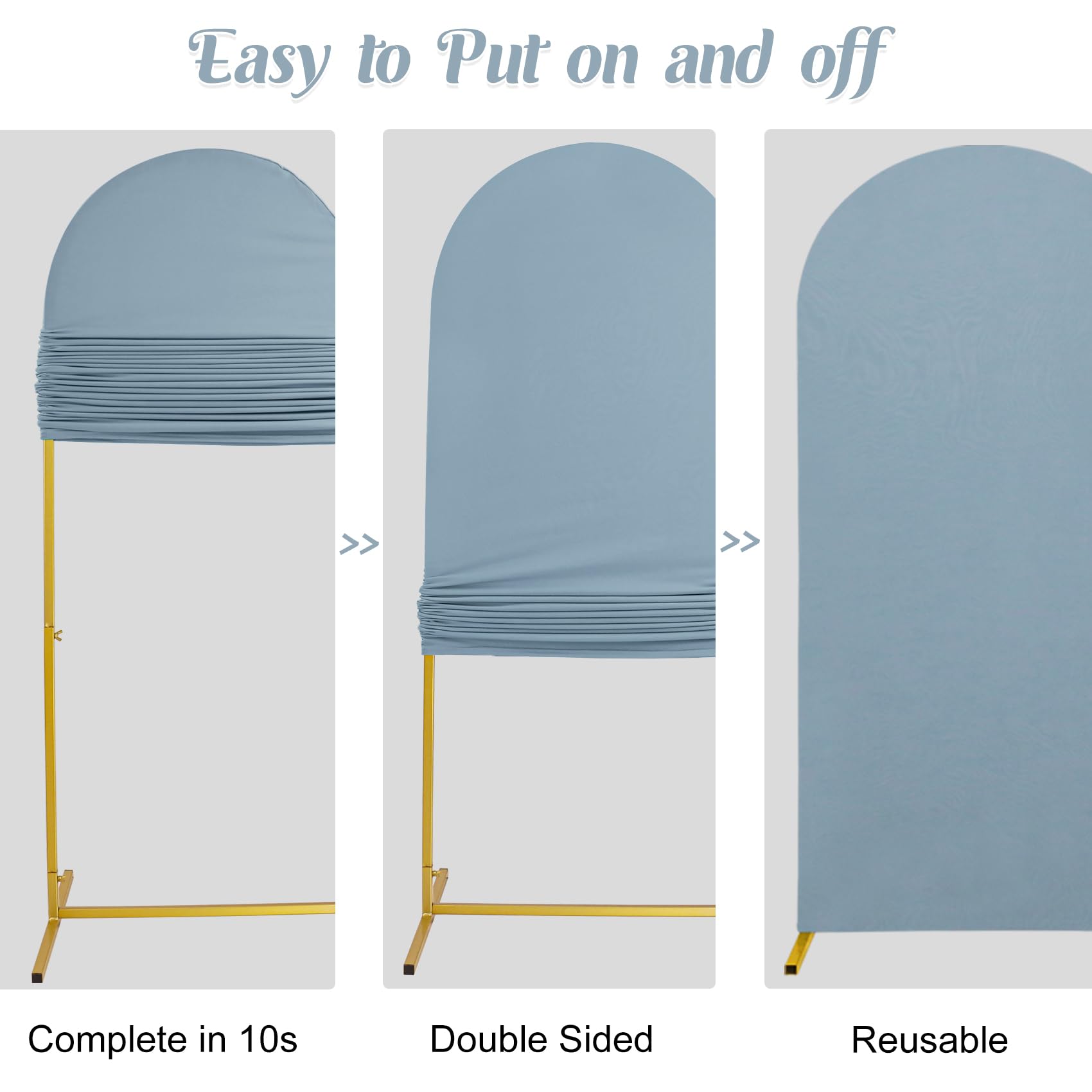 JALANCY dusty blue arch cover packaging shows two pieces included