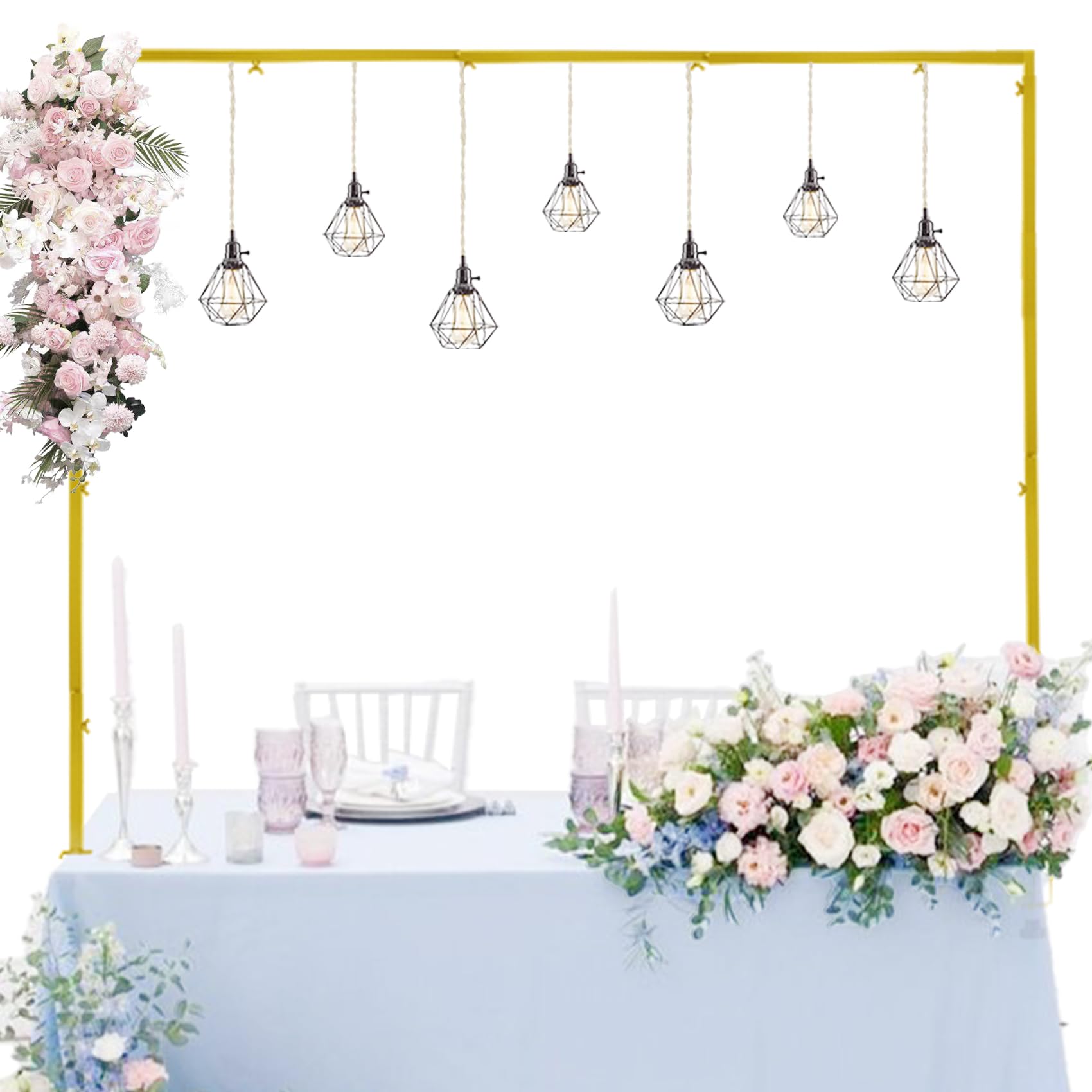 JALANCY over-table arch stand in gold with clamps for elegant event decor