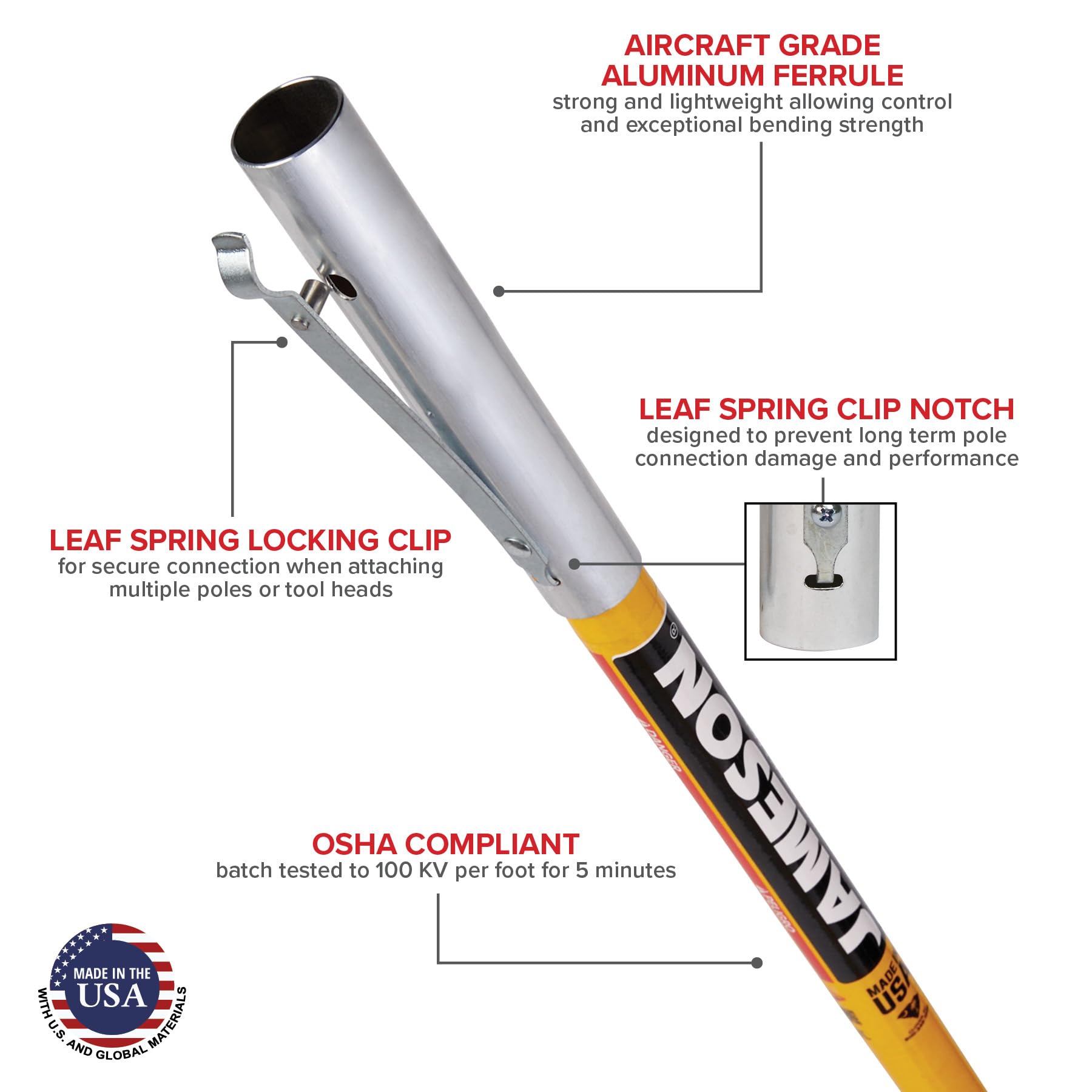 Jameson FG-6-3W extension pole 3ft enables precise positioning.