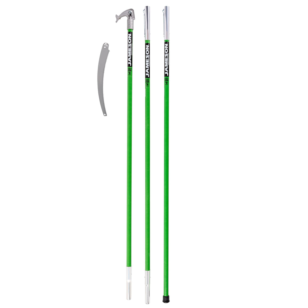 Jameson LS-Series hollow-core poles shown during ladder-free pruning