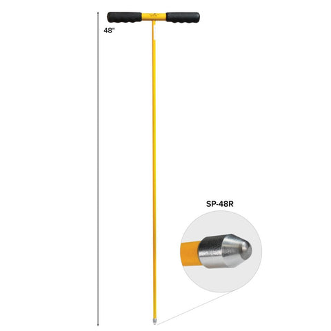 Jameson non-conductive fiberglass probe with grip for safer underground detection