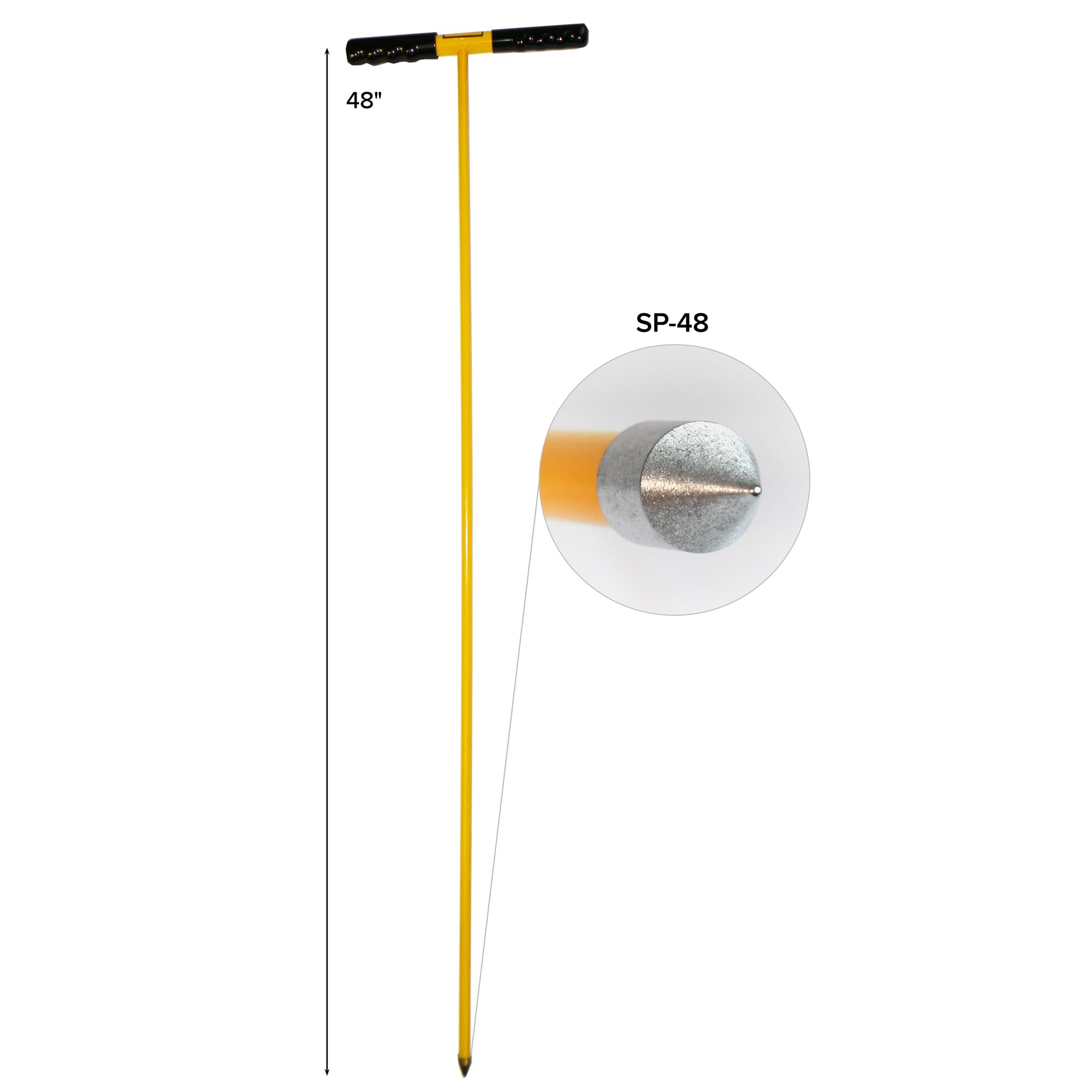 Jameson SP-48 reinforced steel tip penetrates soil with ease.