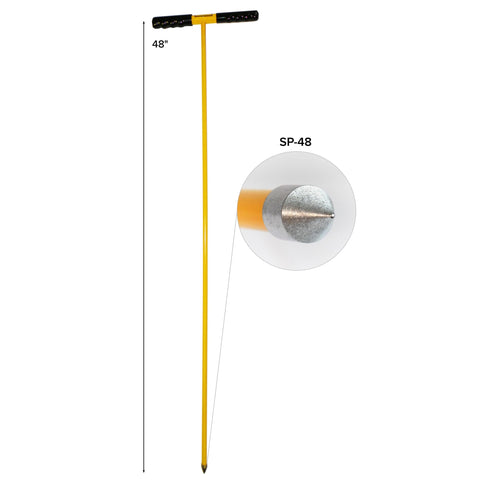 Jameson SP-48 reinforced steel tip penetrates soil with ease.