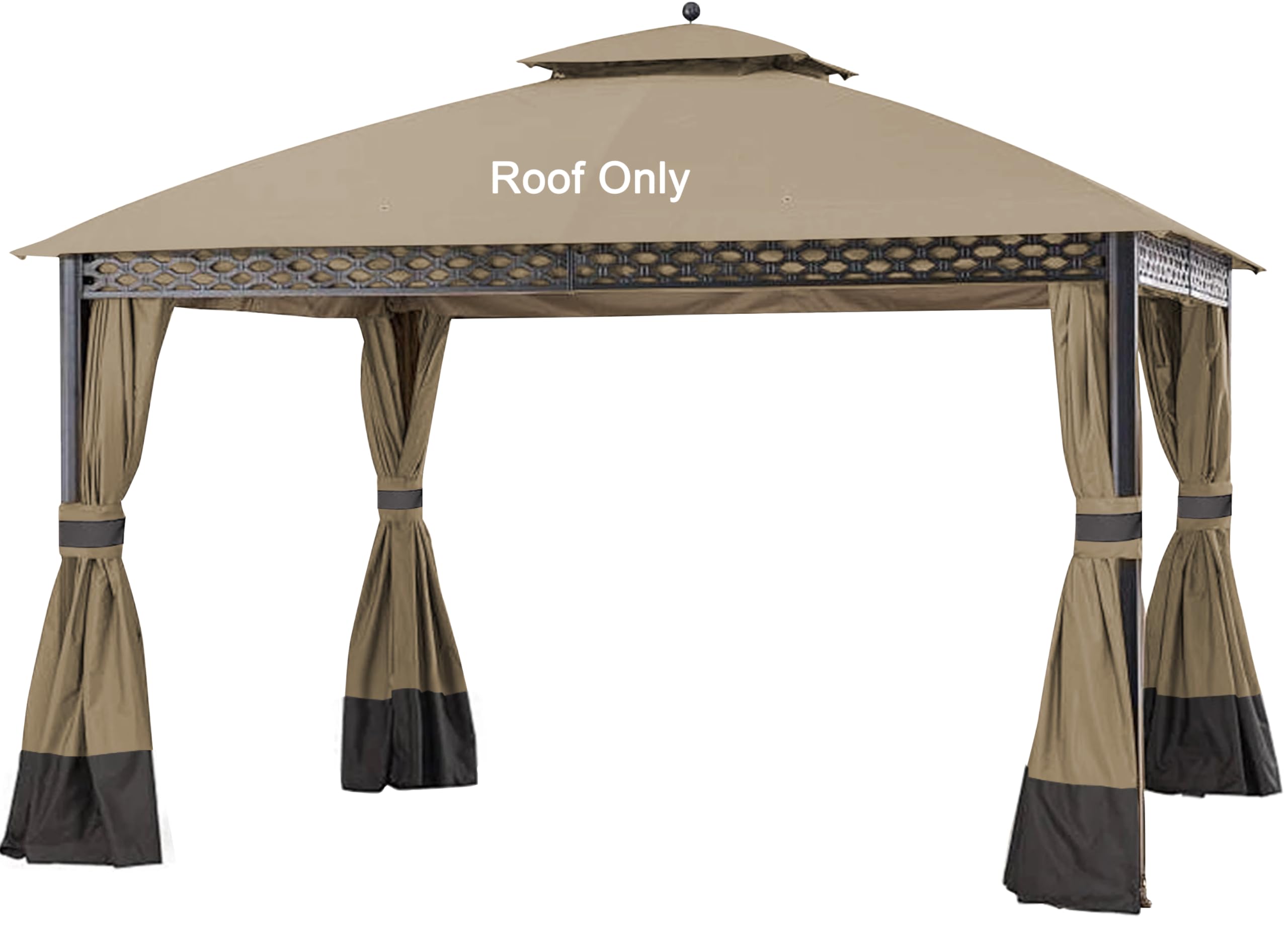 JANCANOPY replacement cover for 10x12 Oakmont and Pinehurst gazebos, khaki, shields from sun and rain.