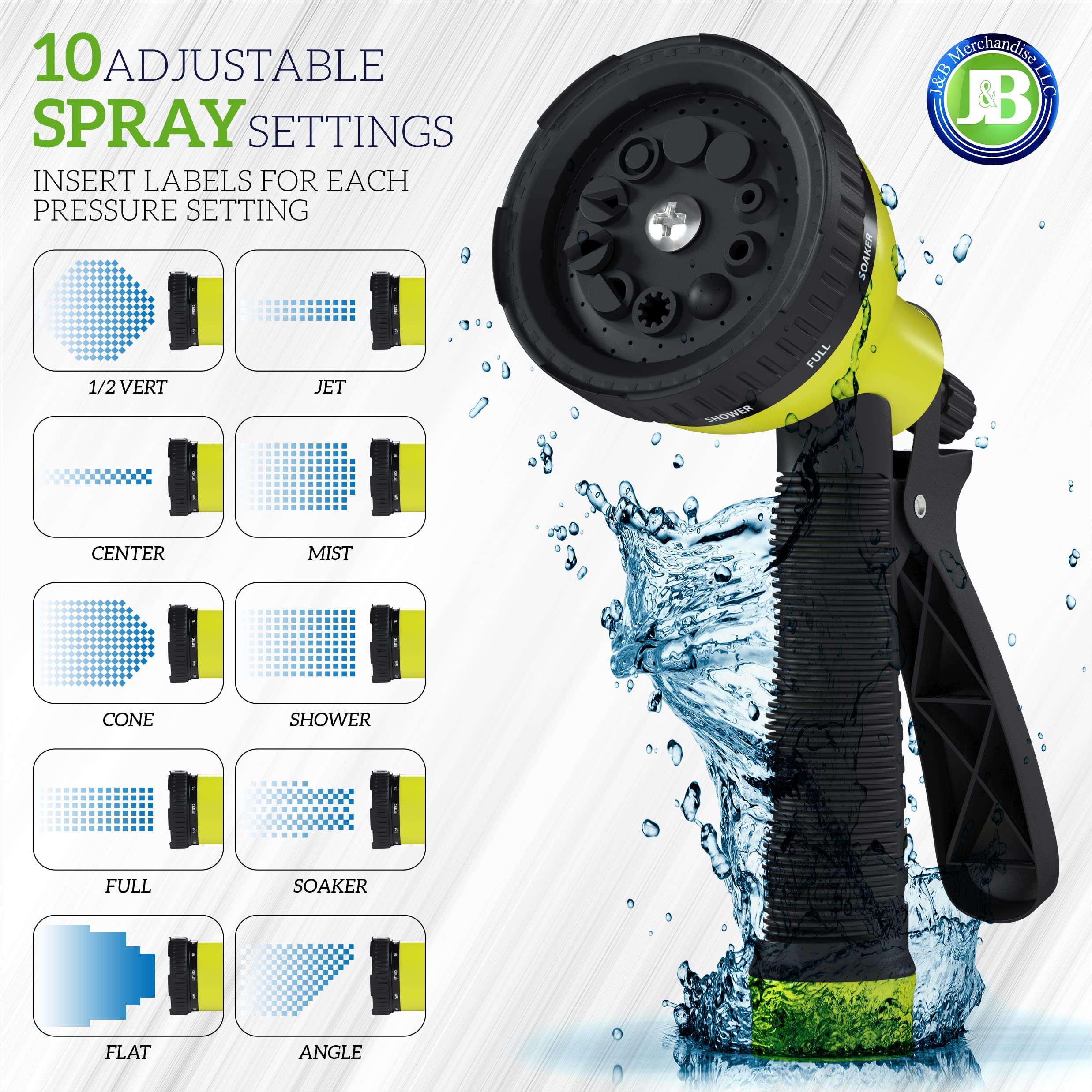 J&B XpandaHose kink-reducing design minimizes tangles during use