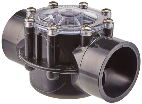 Jandy check valve with clear lid for quick visual inspection.