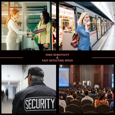 Detects all metals for versatile indoor and outdoor security checks.