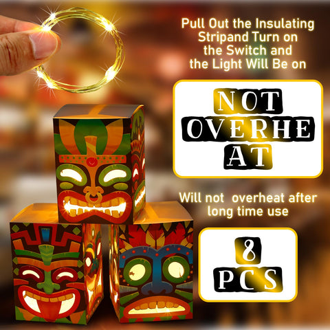Janjlaugh tiki totem box outdoor garden setup with soft glow