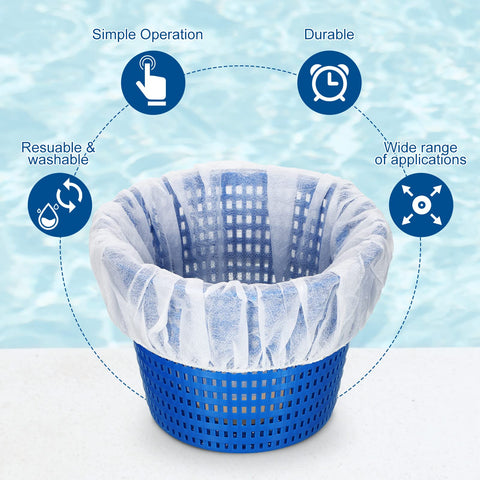 Janmercy sock in action removing debris from pool water.