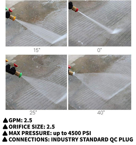 JANSAMN 40-degree nozzle provides a safe, broad spray for delicate surfaces.