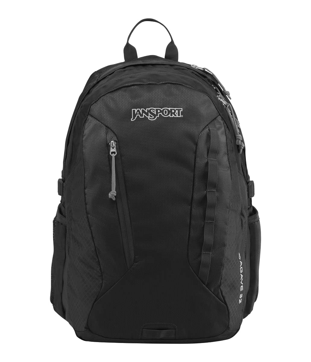 JanSport Agave front view with clean silhouette and 32L capacity for daily use.