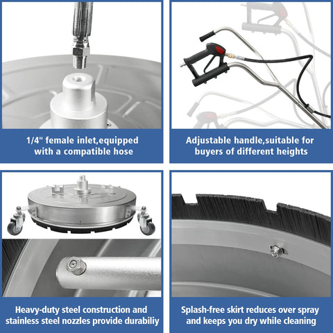 Janz surface cleaner with four wheels enabling smooth transport