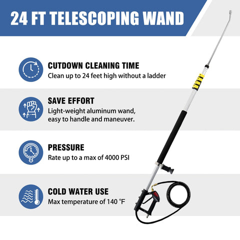 The janz extension wands provide versatile angles for gutter cleaning.