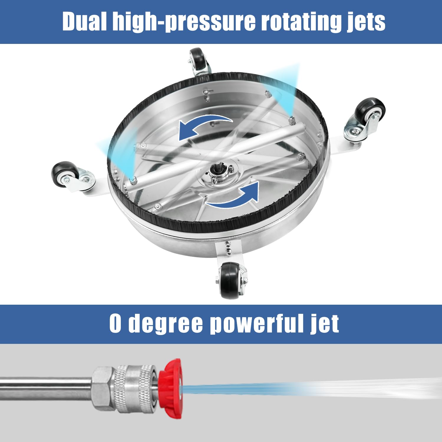 JANZ extension wands extend reach for ground-level and elevated surfaces.