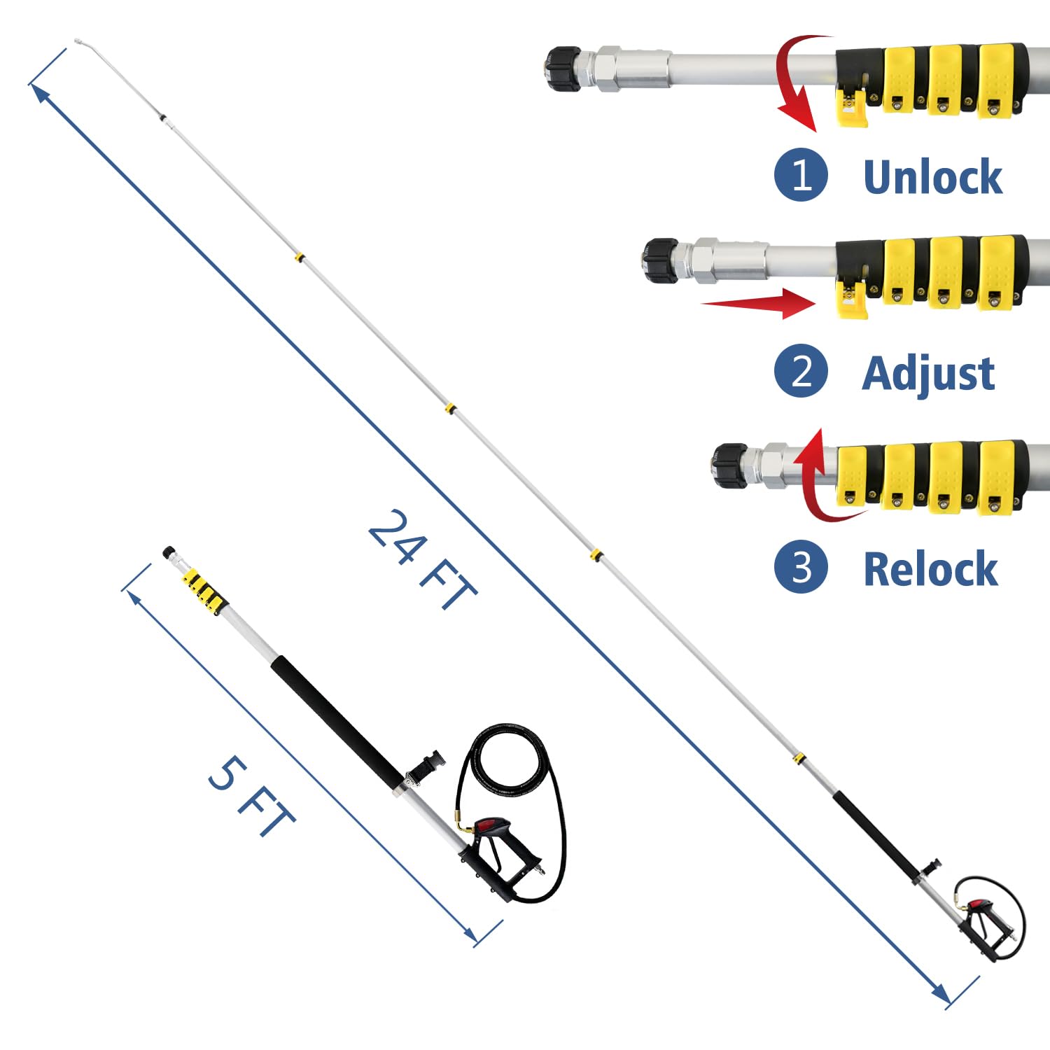 The janz gutter cleaner attachment targets gutters from below.