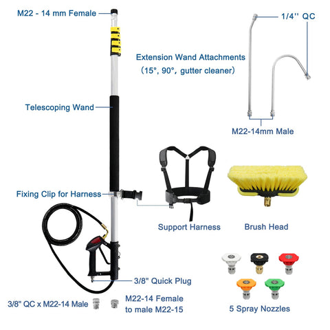The janz nozzle tips offer five spray angles for versatility.