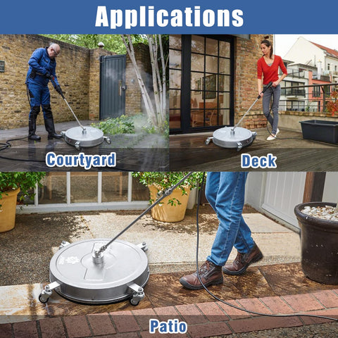JANZ splash-free skirt minimizes overspray and keeps you dry.