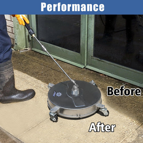 JANZ 0-degree spray nozzles for precise stain-focused cleaning.