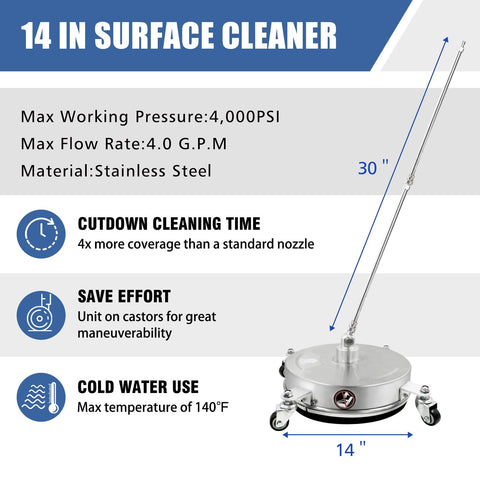 Janz surface cleaner featuring durable stainless-steel housing