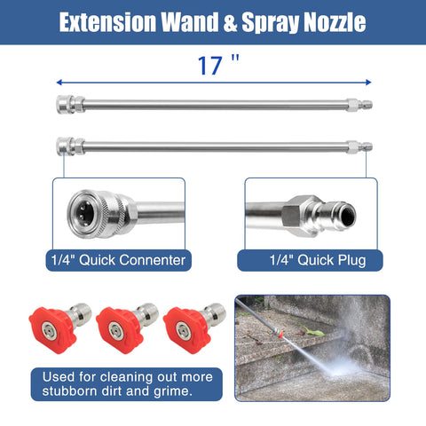 JANZ three spray nozzles enable adjustable cleaning patterns.
