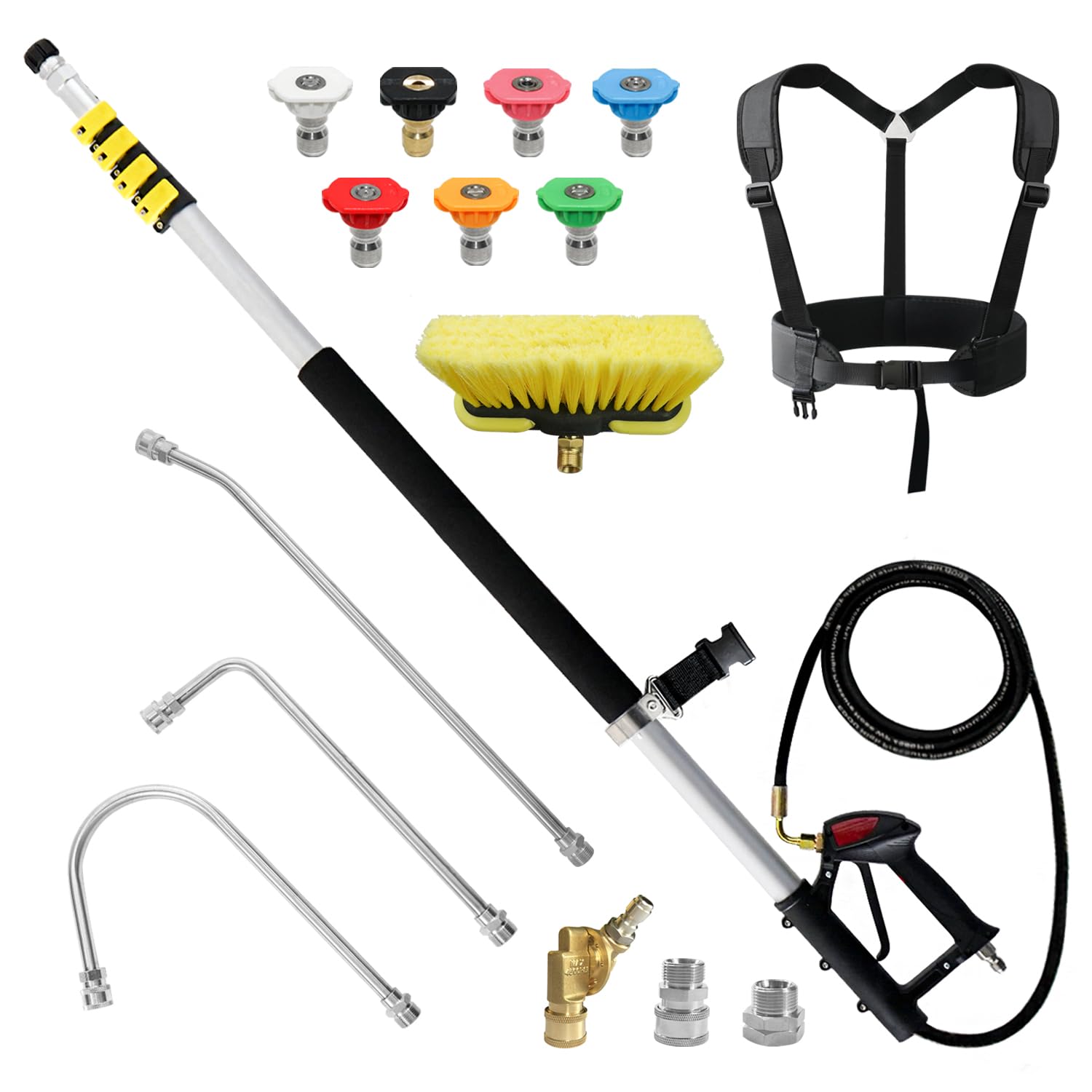 JANZ TW-004 telescoping wand extends to 24 feet for high-reach cleaning.