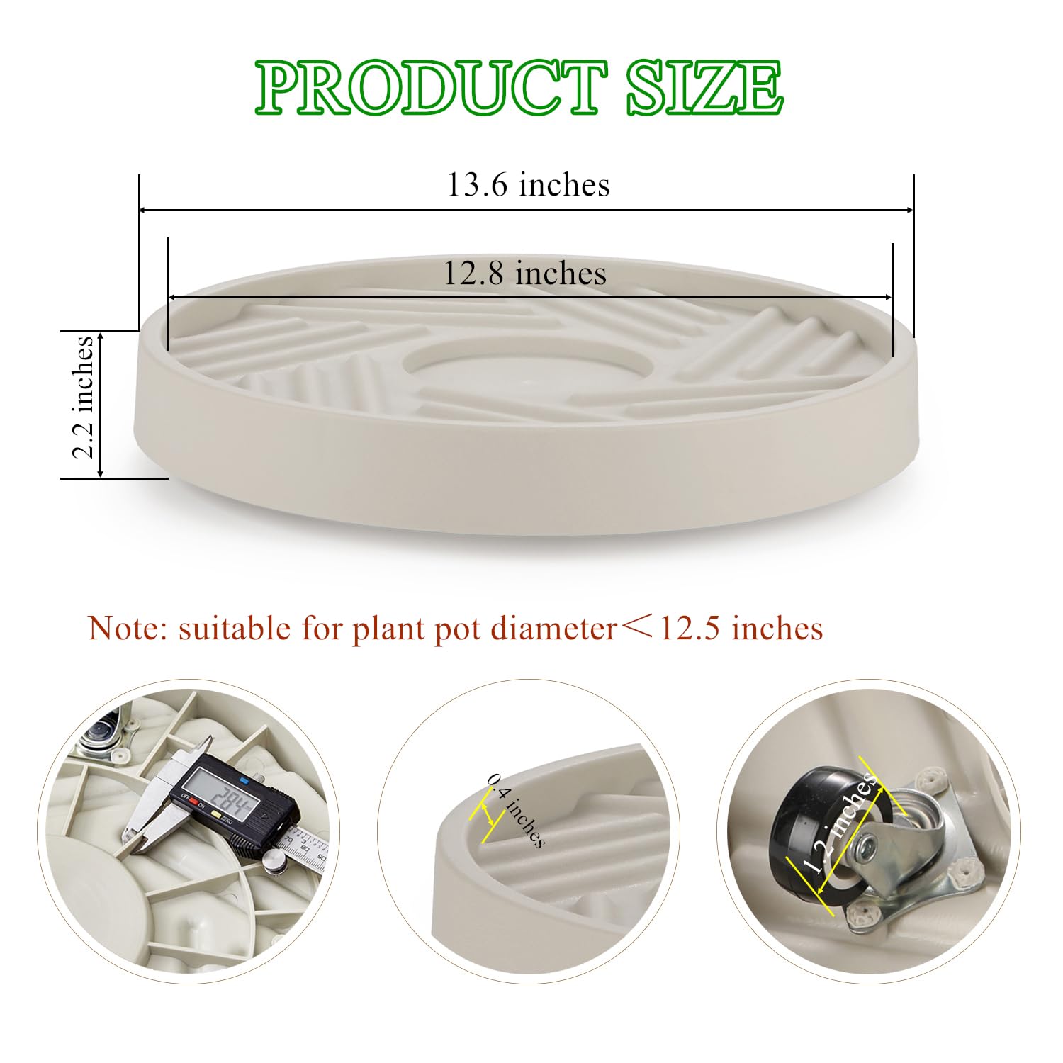 JAOXISOU heavy duty dolly supports up to 165 lbs for large pots