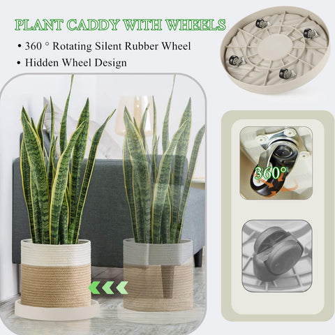 JAOXISOU hidden 360 silent wheels protect floors while moving large pots