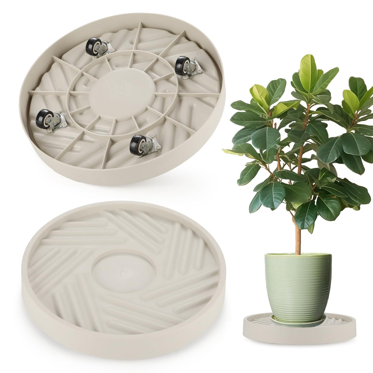 JAOXISOU plant caddy with wheels rolling stand for easy indoor movement