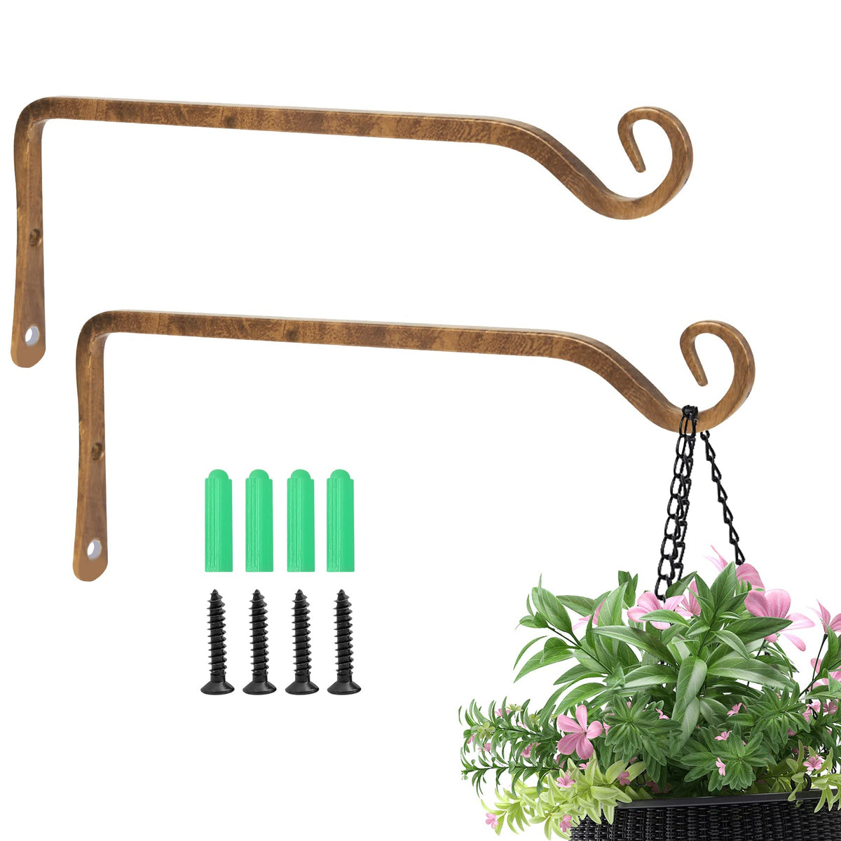 Jardim plant bracket wall hanger for secure indoor plant display