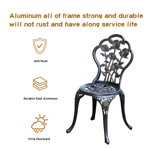 JARDIN DE CENTENNIAL bistro table with umbrella hole offers shade during gatherings