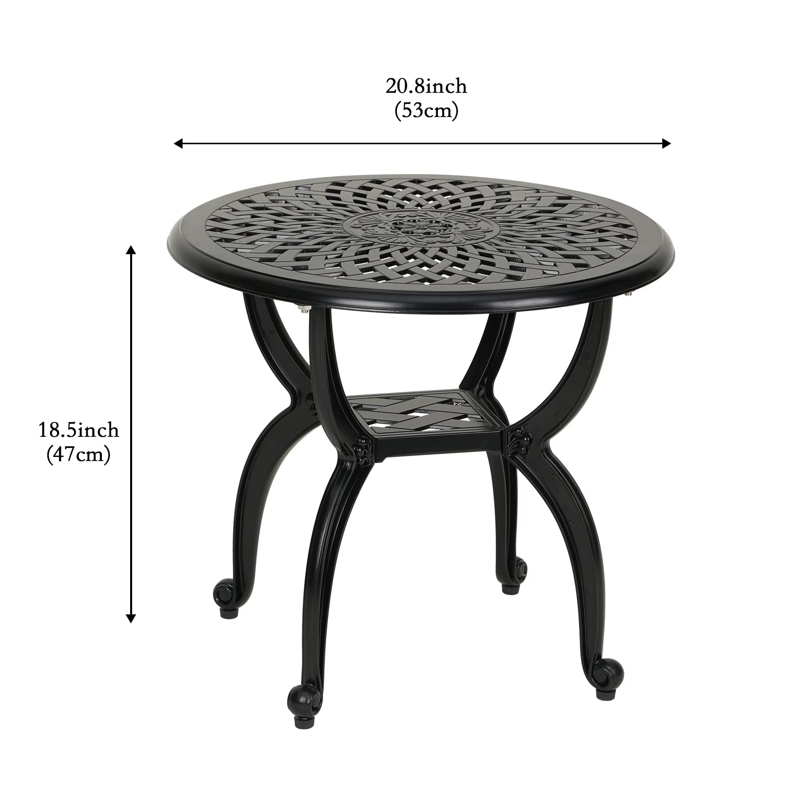 Four-foot sturdy base provides stable support on uneven surfaces