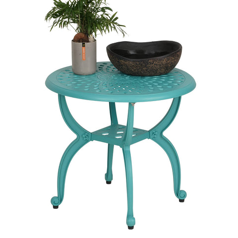 JARDIN DE CENTENNIAL versatile end table for sofa, chair, or outdoor snack.