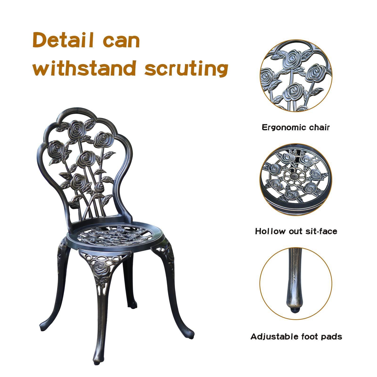 JARDIN DE CENTENNIAL rust-resistant casting ensures lasting outdoor use