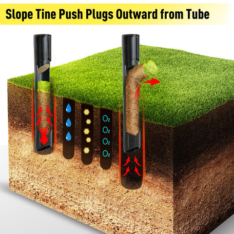 Jardineer aerator features anti-slip T-handle and soft grip for comfortable operation.