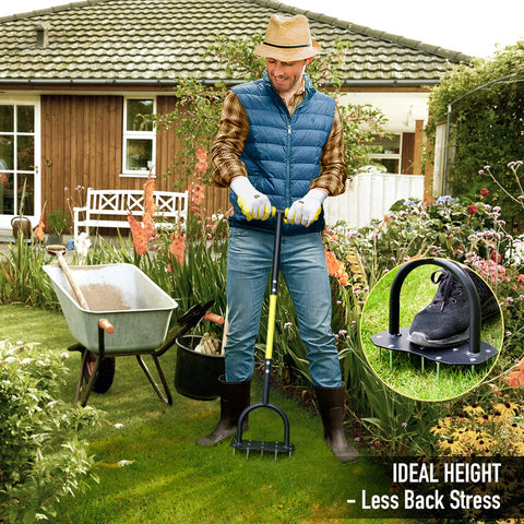 Jardineer Aerator foot plate provides steady support during use.