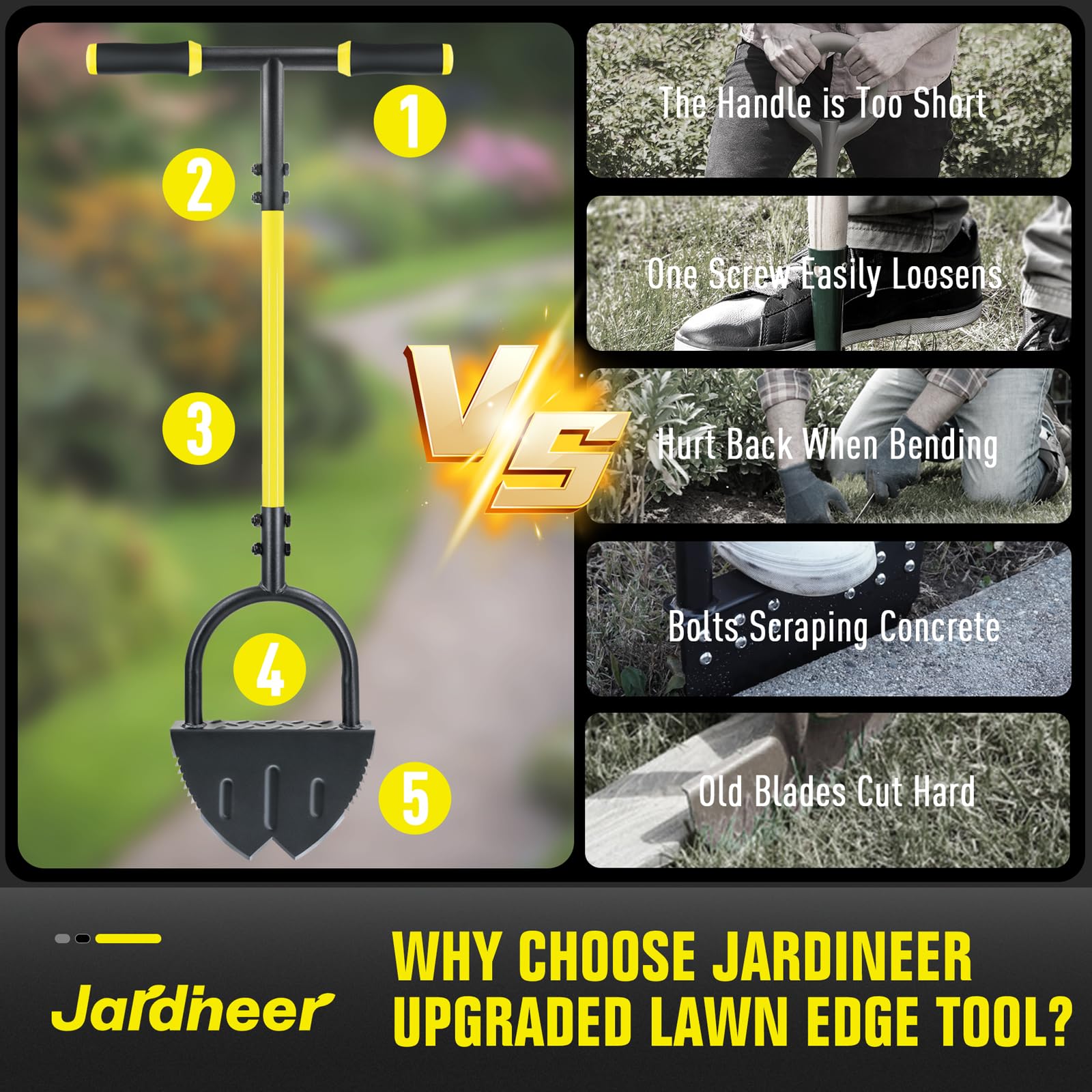 Jardineer Edger assembled quickly with included tools for fast setup
