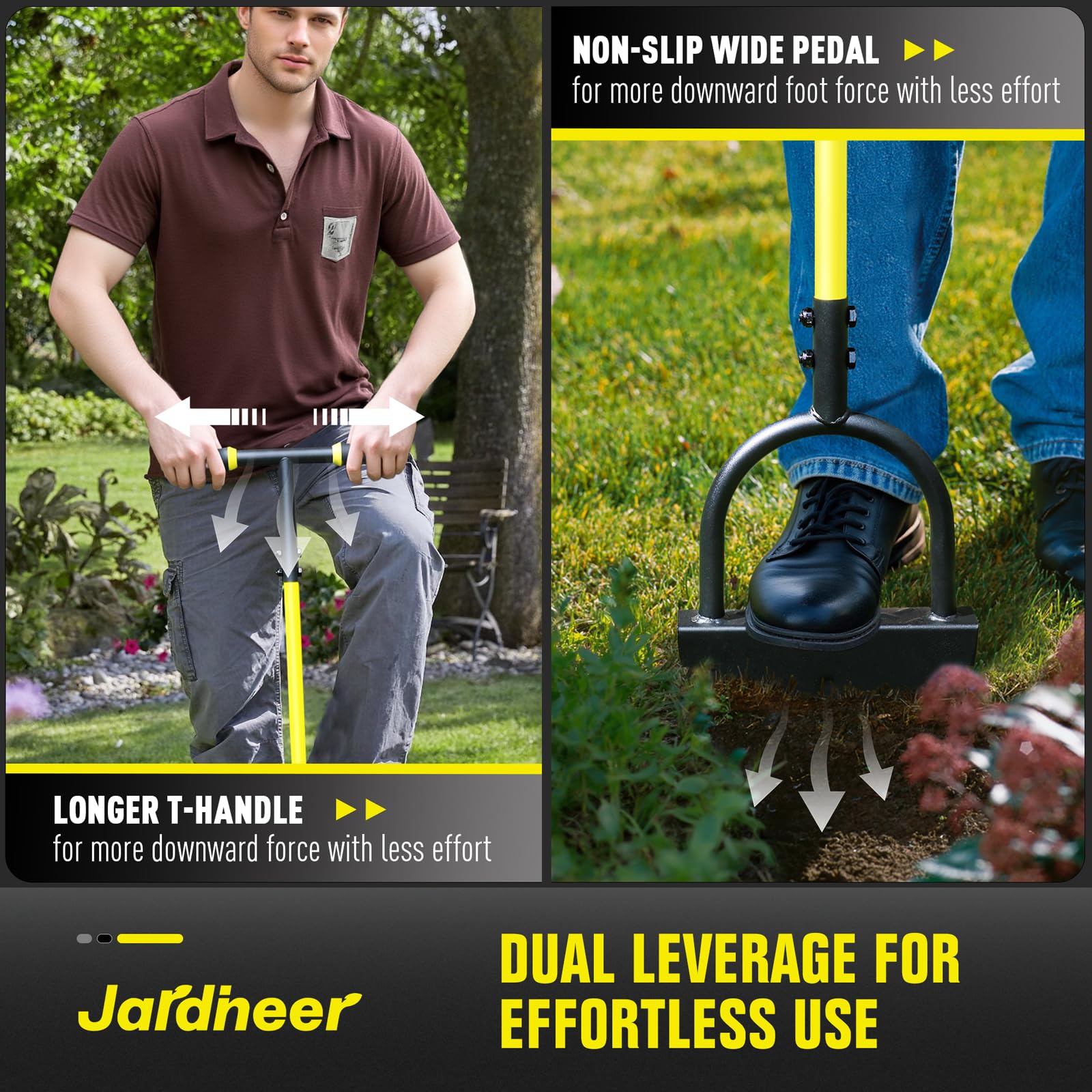 Jardineer Edger dual-leverage design reduces effort during edging