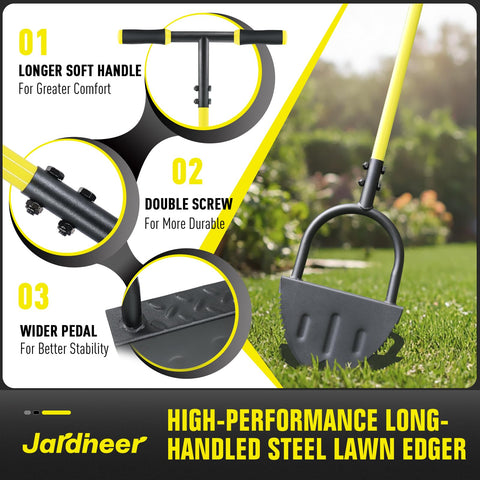 Jardineer Edger with half-moon blade and double V shape for cleaner cuts