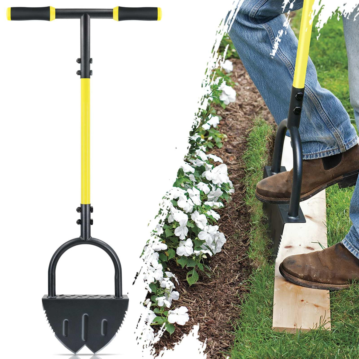 Jardineer Edger lawn tool manual with long handle for precise border edging