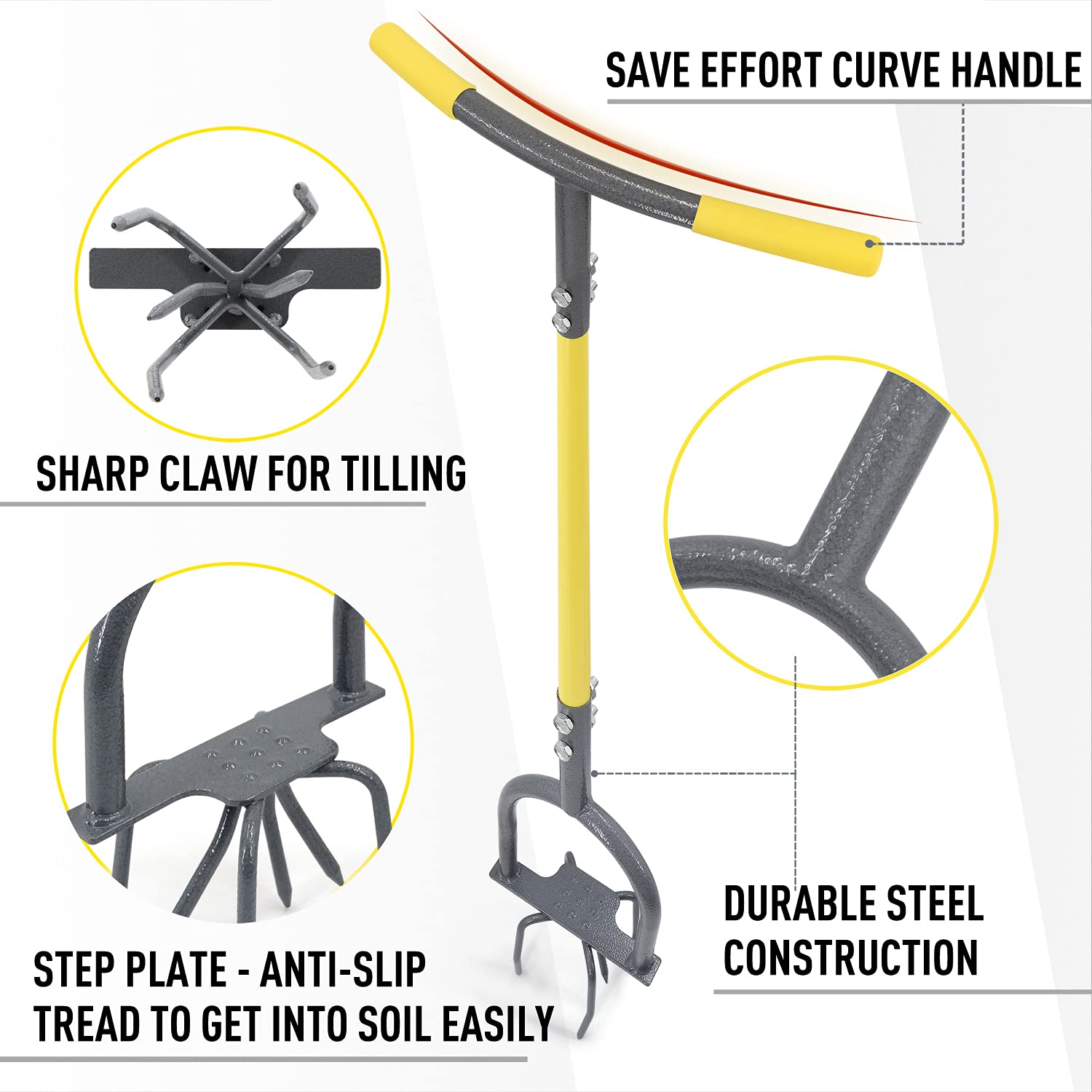 Jardineer Hand Tiller includes assembly tools for quick setup.