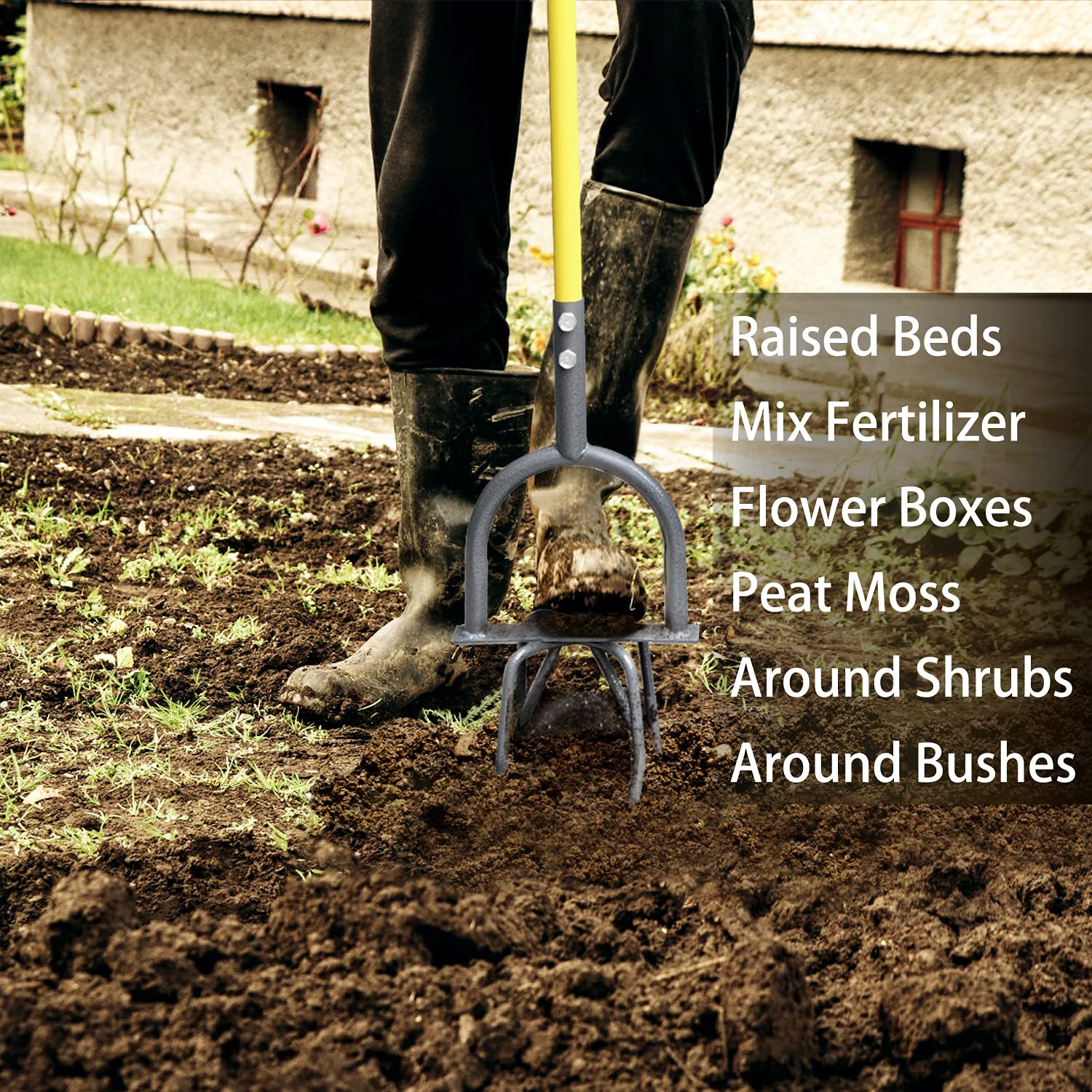 Jardineer Hand Tiller features a compact, durable design for everyday gardening.