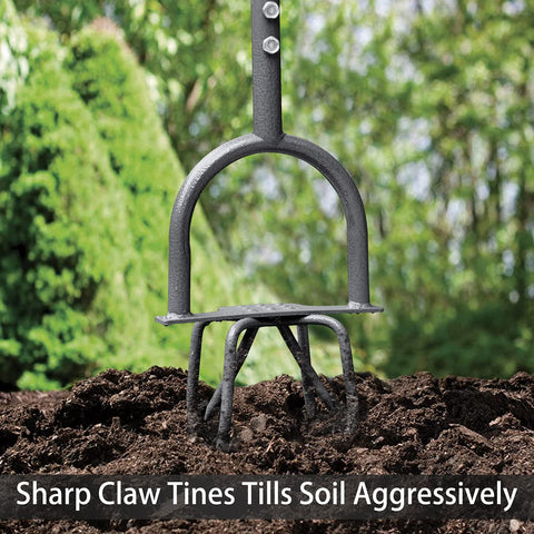 Jardineer Hand Tiller promotes soil aeration for healthier plants and better drainage.