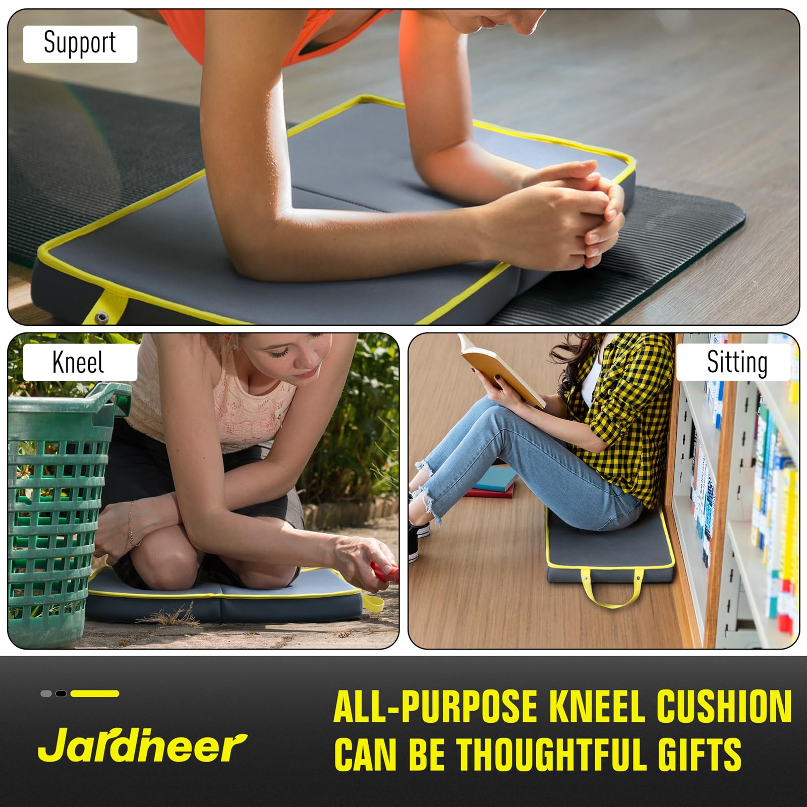 Jardineer kneeling pad high-density foam detail for long-lasting comfort.