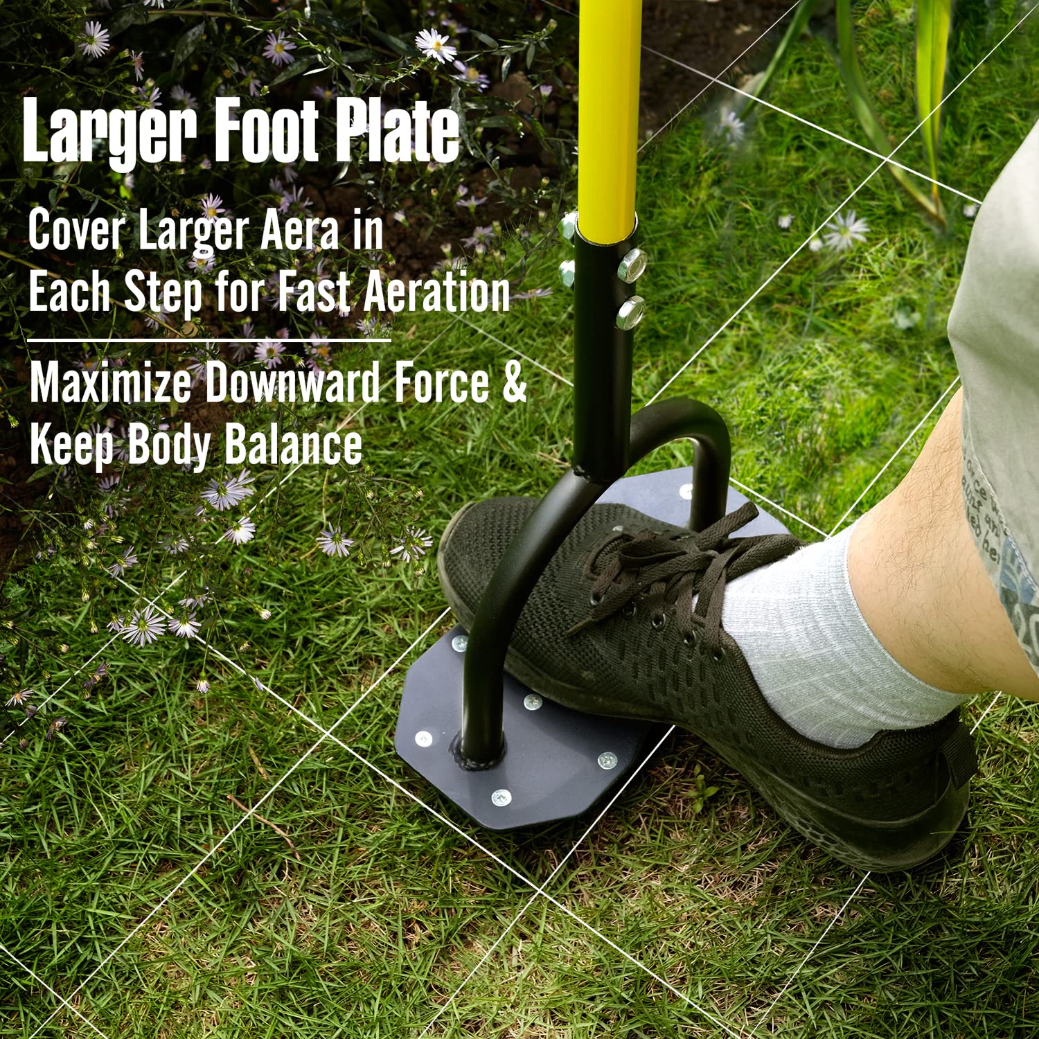 Jardineer Lawn Aerator assembly setup shown for quick setup.