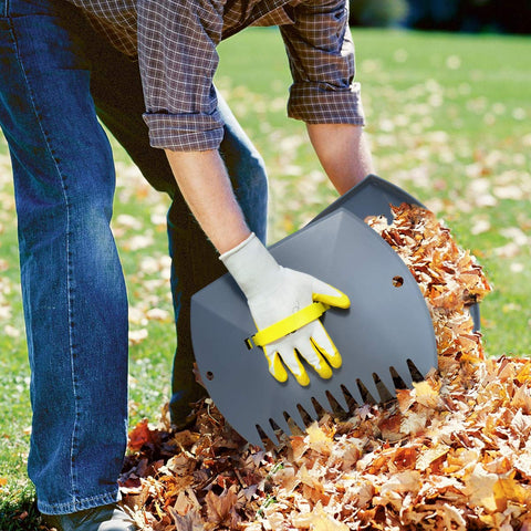Jardineer leaf scoops grey lightweight pickup for effortless yard work.