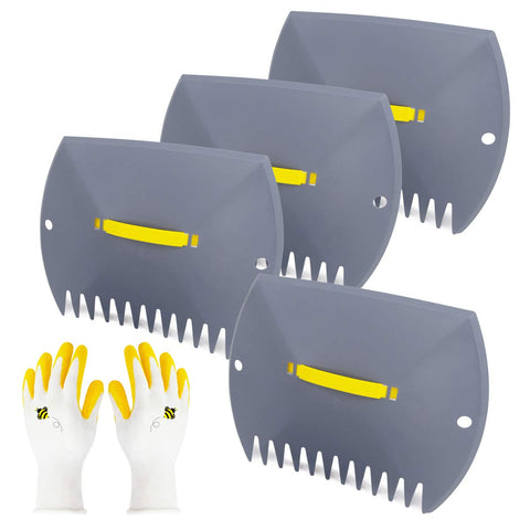Jardineer leaf scoops hand rake grey with easy grip for quick cleanup.