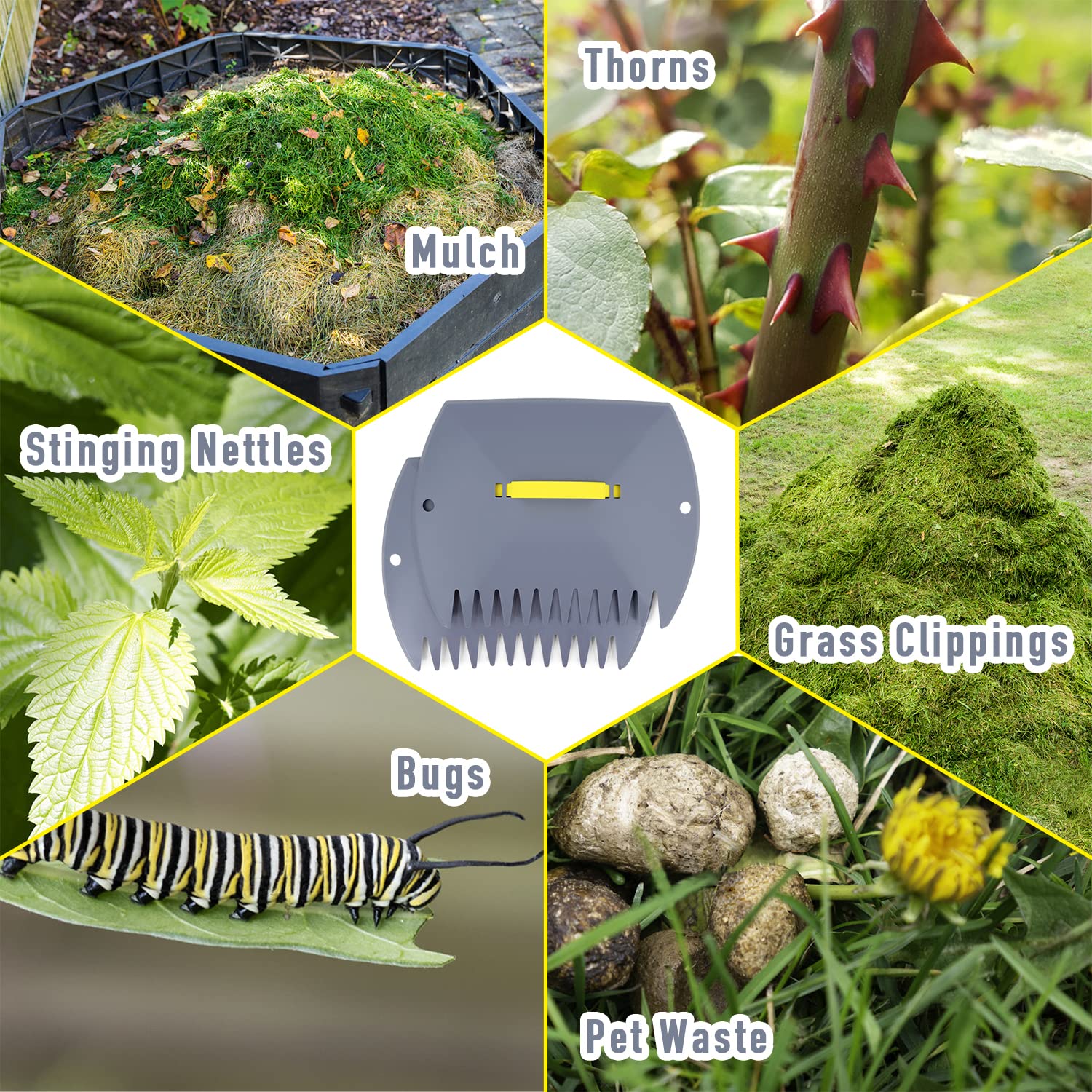Jardineer leaf scoops two-pack storage holes for compact stacking and tidy shed.