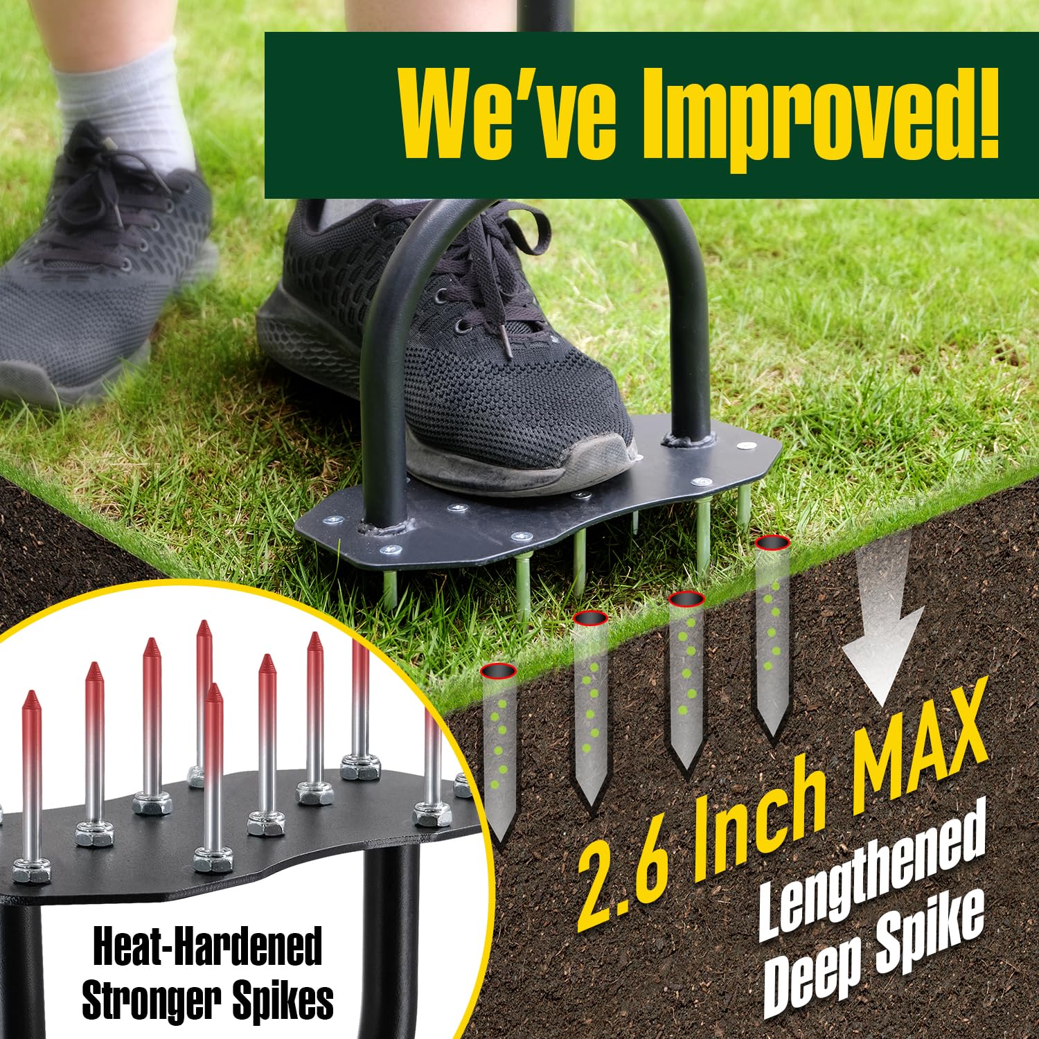 Jardineer Powder-coated steel aerator built for durability outdoors.