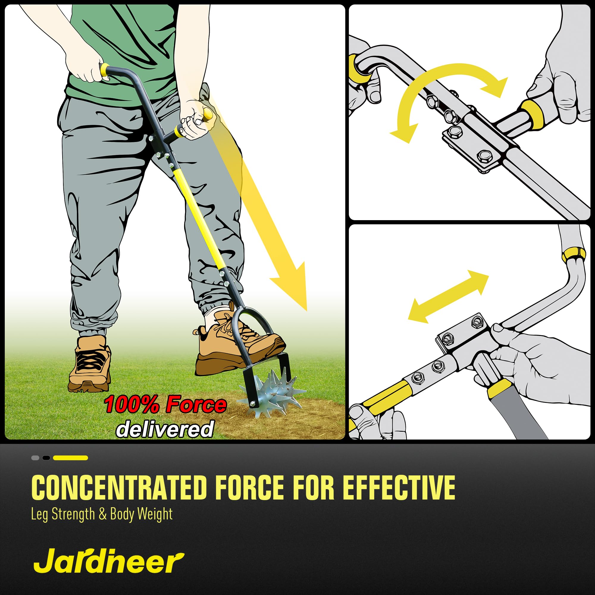 Jardineer heavy-duty steel construction ensures durability and sharp blades
