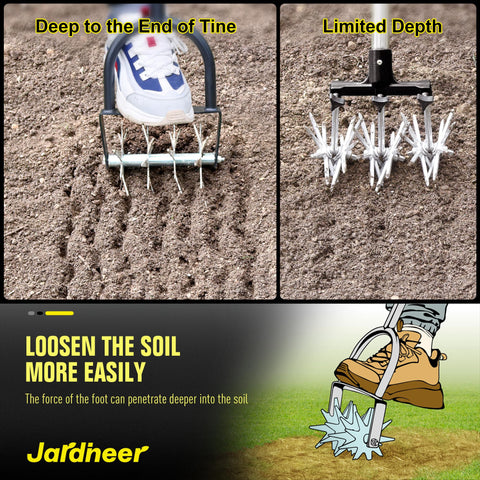 Jardineer soil prep and aeration tool for improved drainage